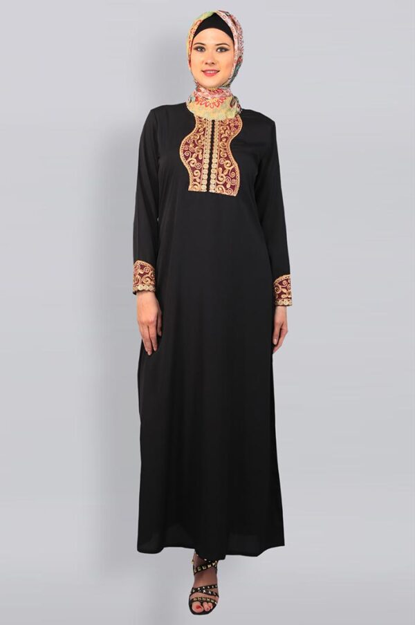 black-rose-golden- embroidery-patch-abaya