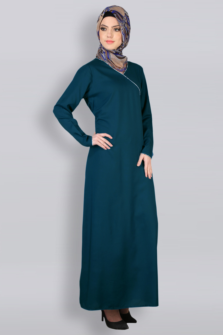 ELEGANT PIPING RAYON ABAYA - Modest Islamic Clothing Shopping Website