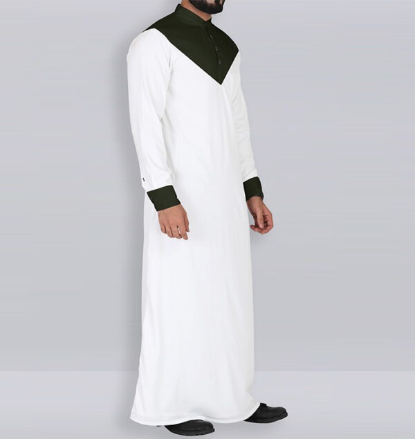 abdullah-mens-eid-ramdan-white-olive-green-thobe