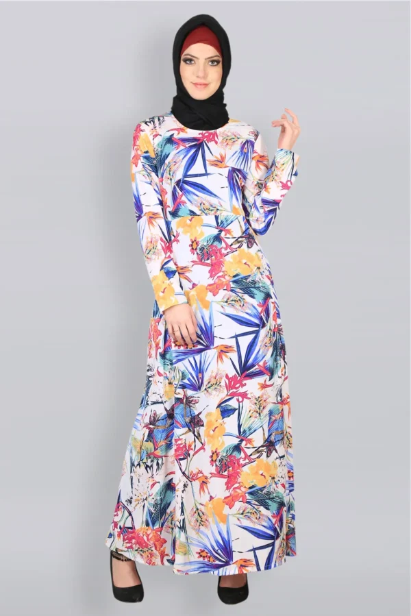 BASIC FLORAL CREPE ABAYA