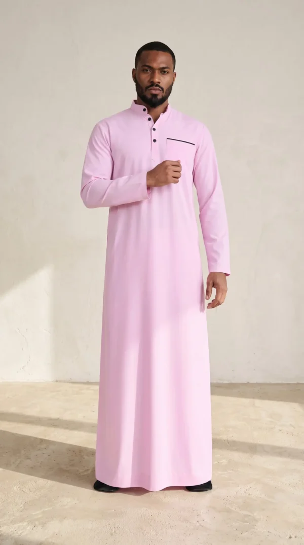Sajid Men's Cotton Thobe : Light Pink