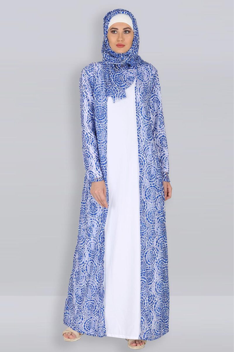 modest beautiful light blue net shrug