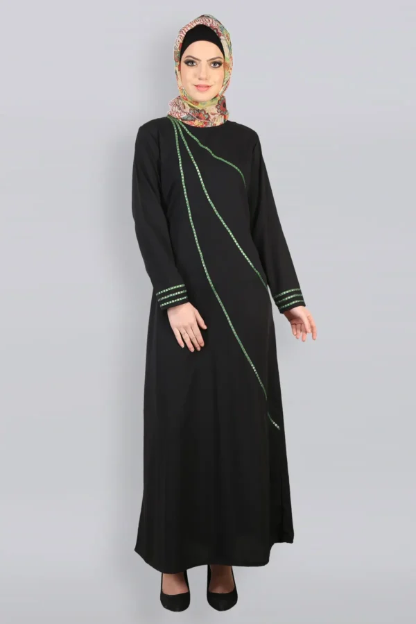 Designer Green Lace Abaya Dress