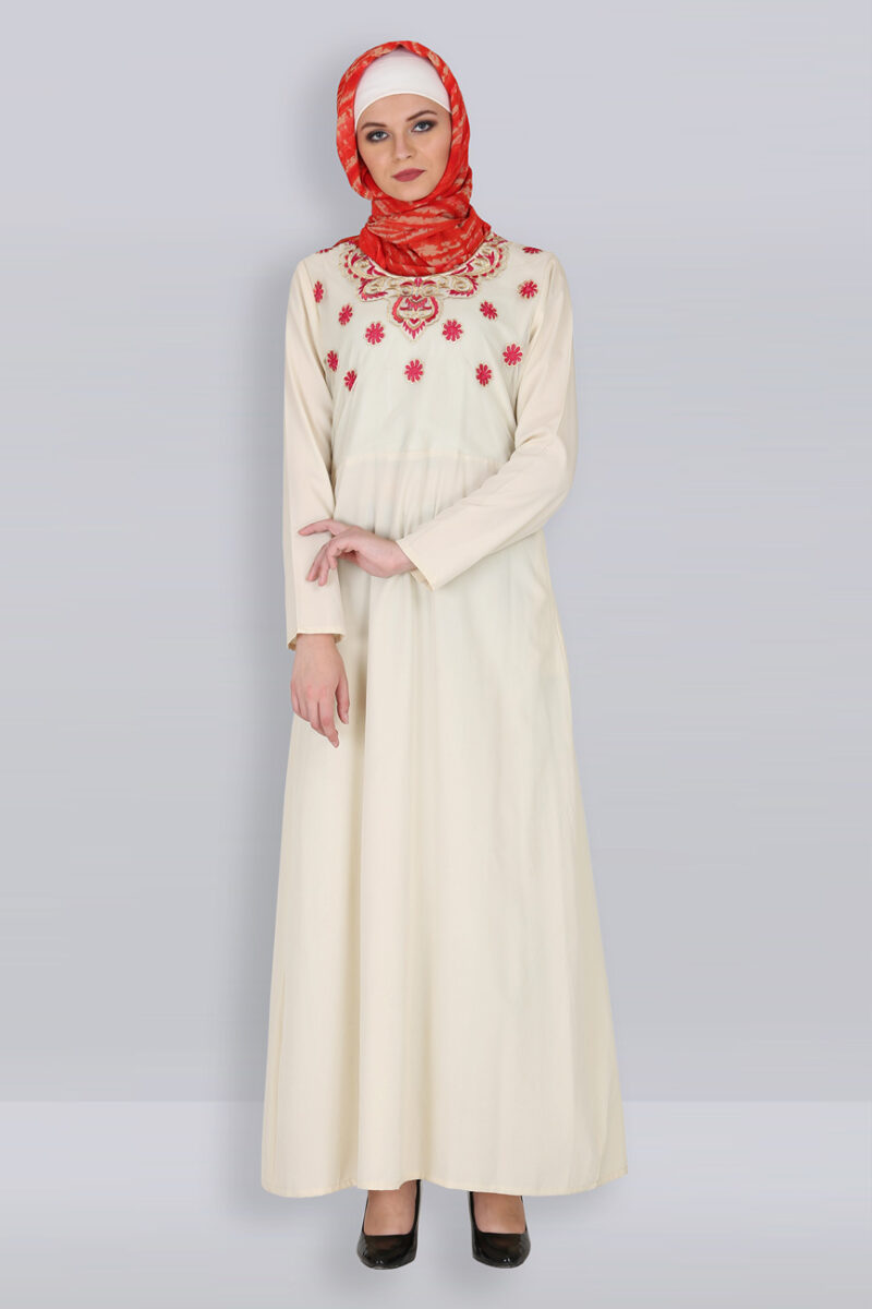 stunning beautiful fancy off white abaya