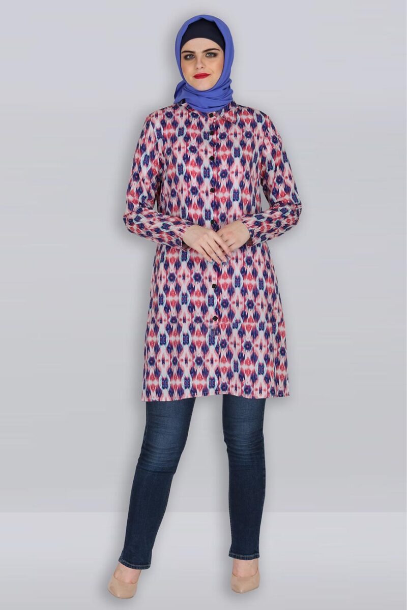Long Printed Tunic with button at down