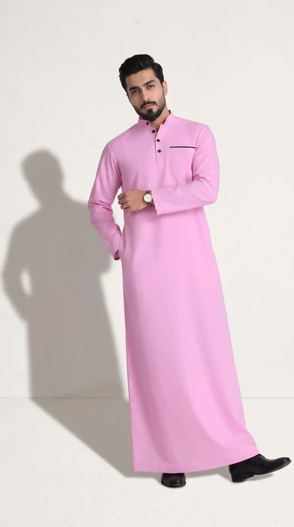 Sajid Men's Cotton Thobe : Pink