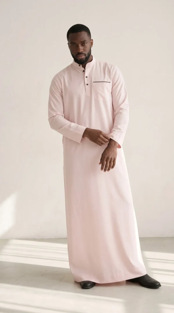 Sajid Men's Cotton Thobe : Peach