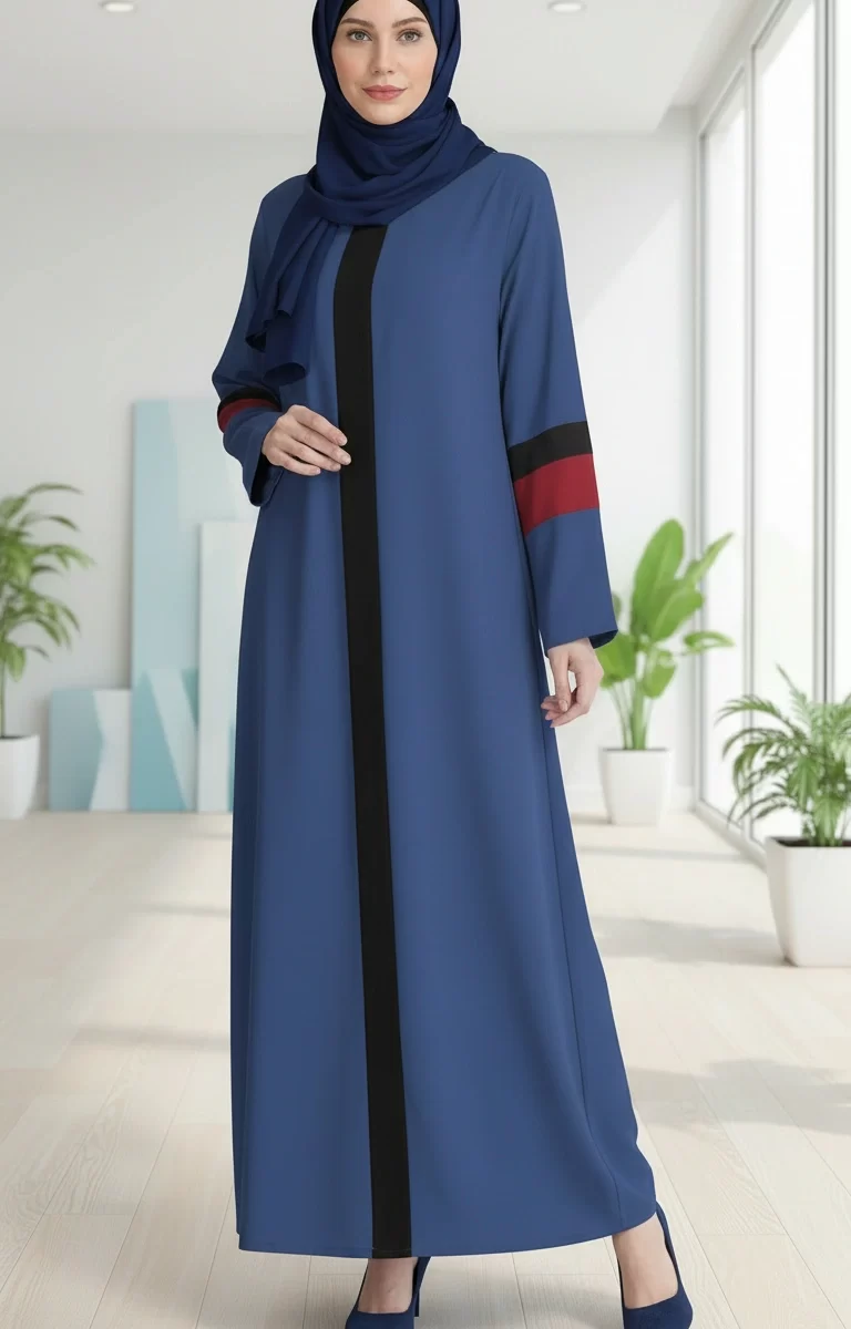Amelia Open Abaya Blue