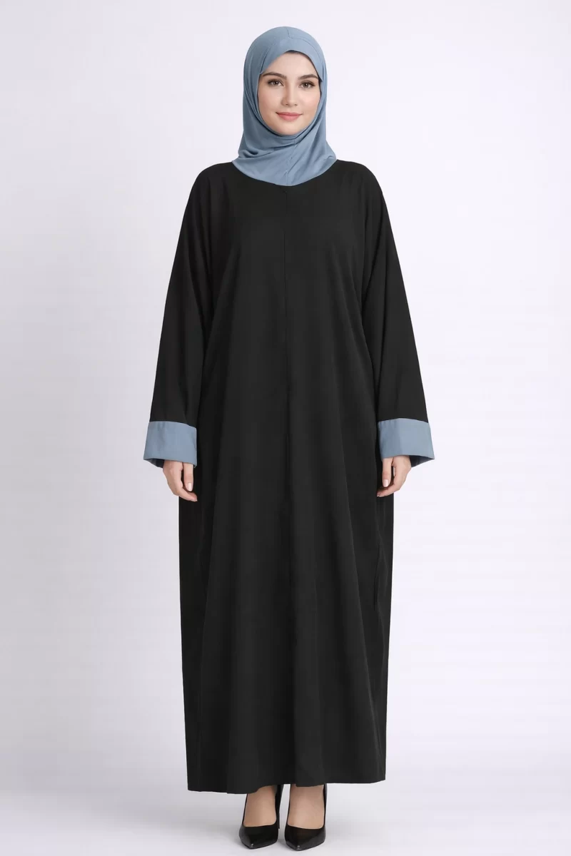 Black Prayer Head Cover Kaftan Dress