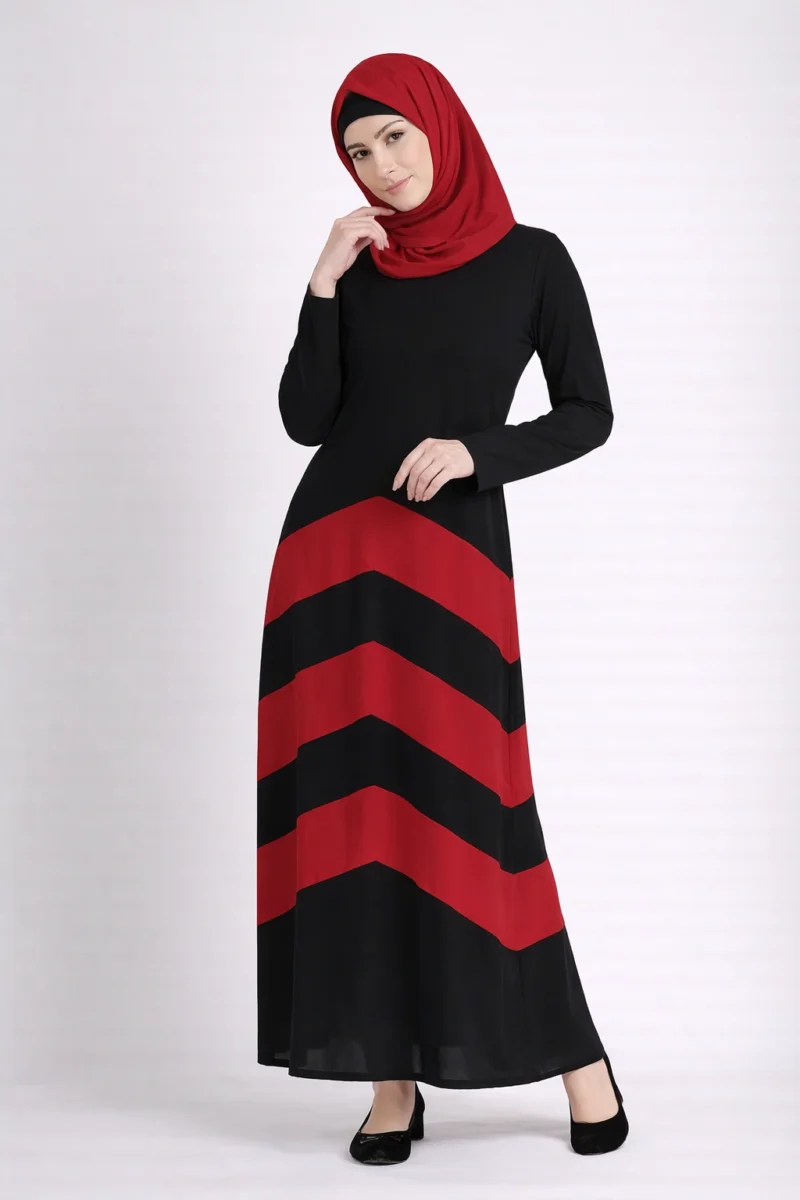 Chevron Stripe ColorBlock Abaya – LAVA