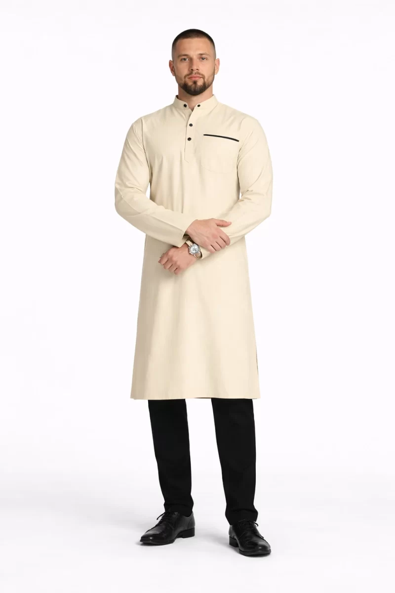 Ibrahim Swiss Cotton Kurta Daffodil