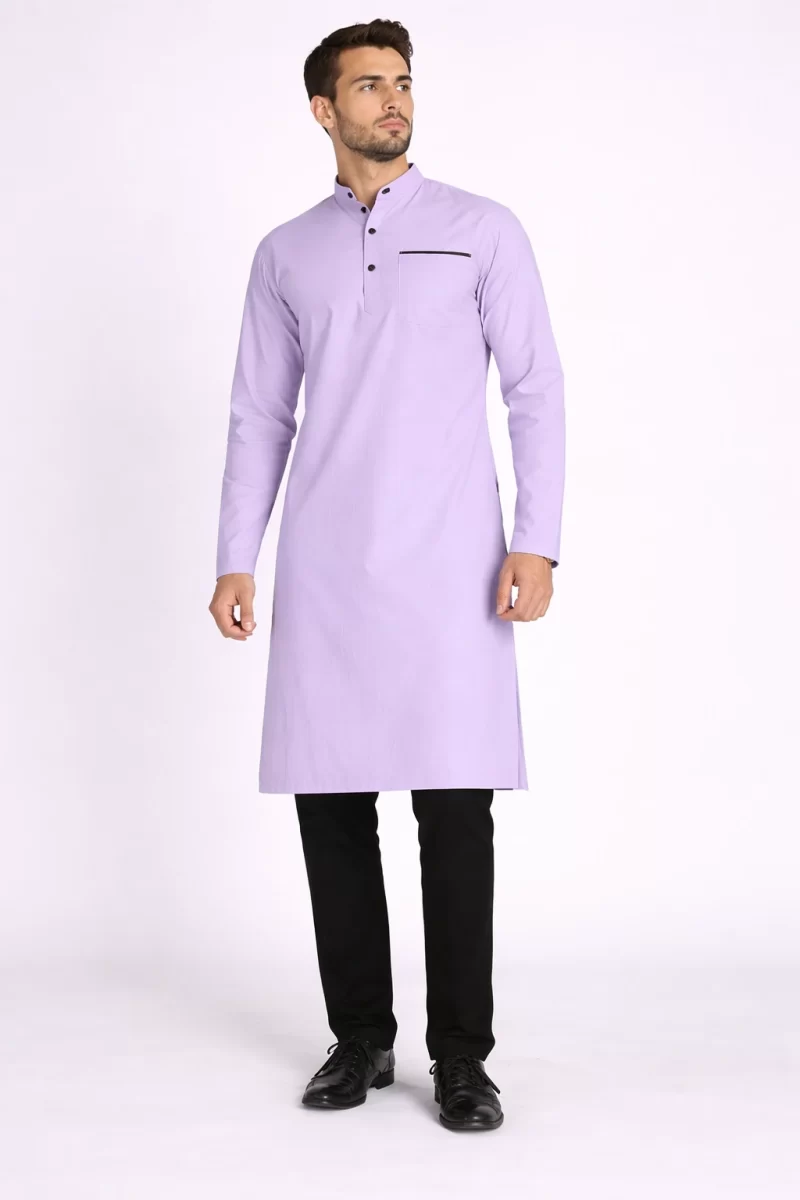 Ibrahim Swiss Cotton Kurta Orchid