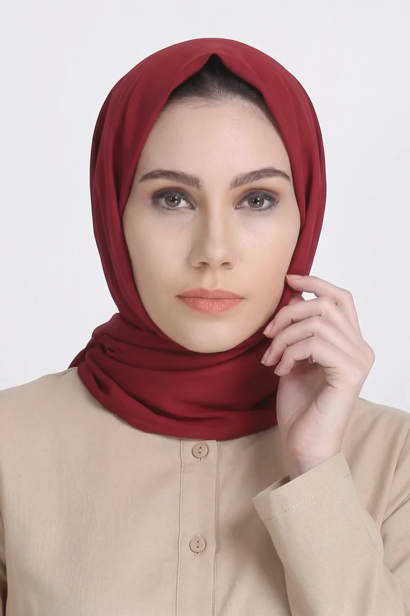 Maroon Crepe Hijab