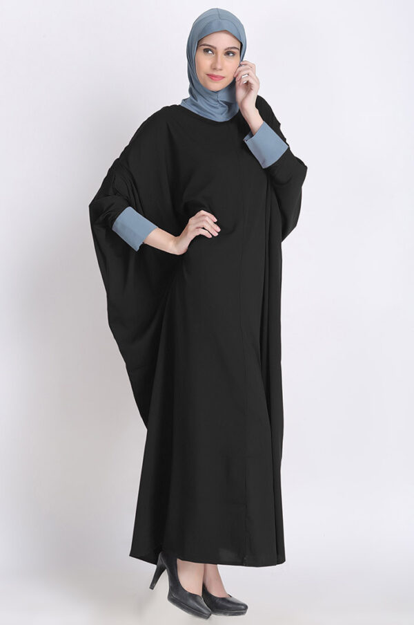 black-prayer-head-cover- kaftan-dress
