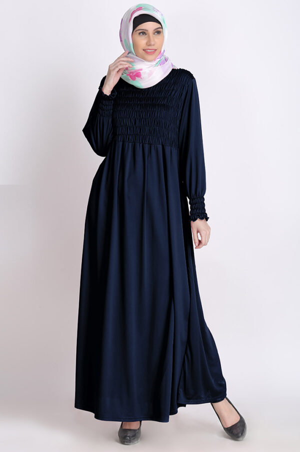 bubble-knit-blue-stylish-abaya-dress