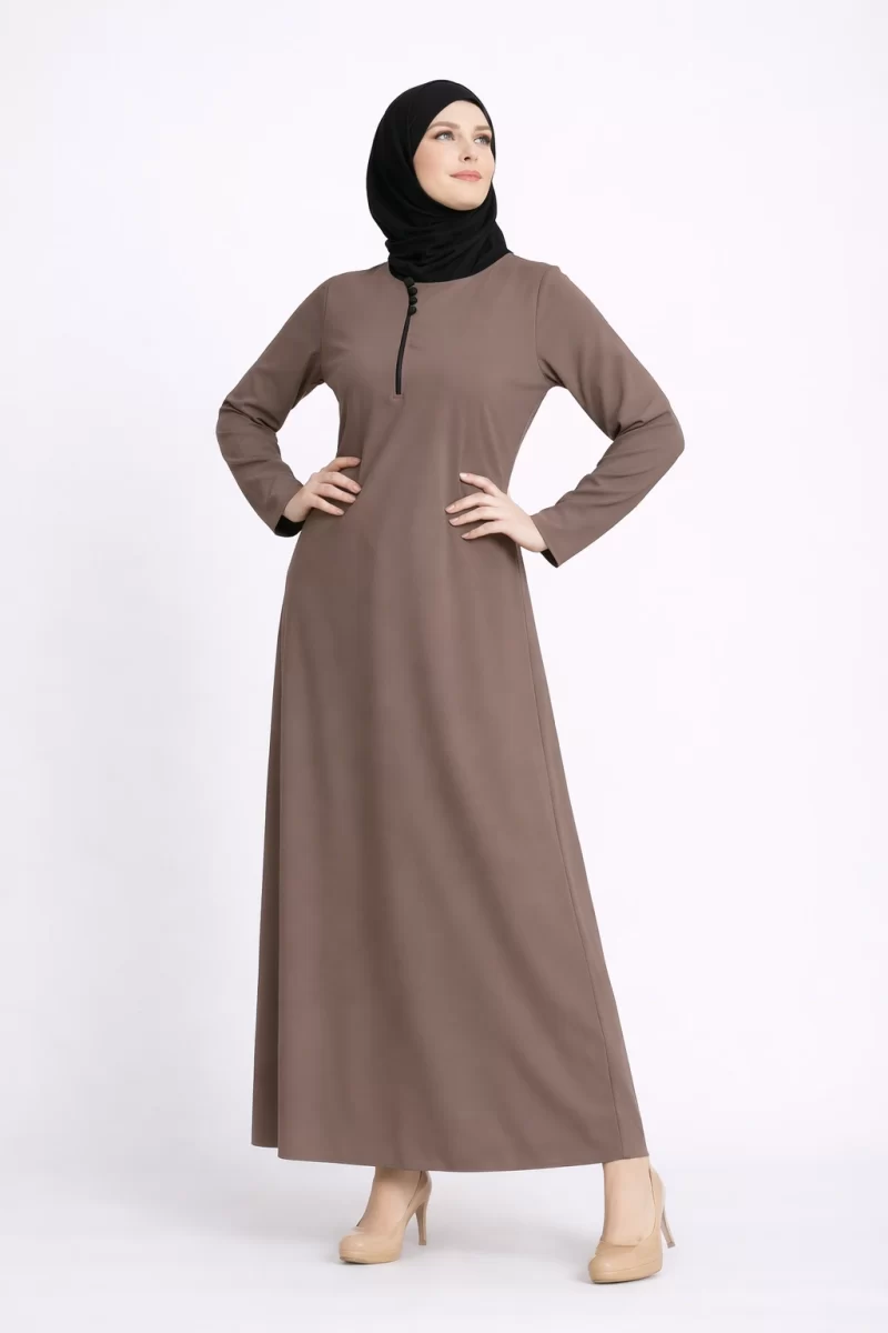 Shoulder Button Abaya Metal