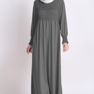 bubble-knit-grey-traditional-abaya-dress