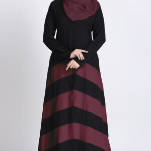 chevron-stripe-colorblock-abaya-black-current
