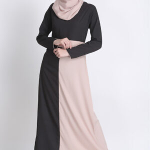 Affordable-Beautiful-Black-Beige-Abaya-
