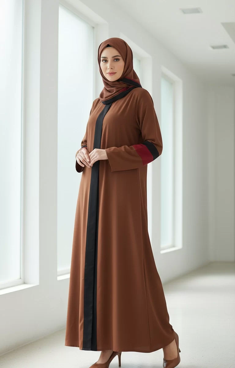 Amelia Open Abaya Tan 2