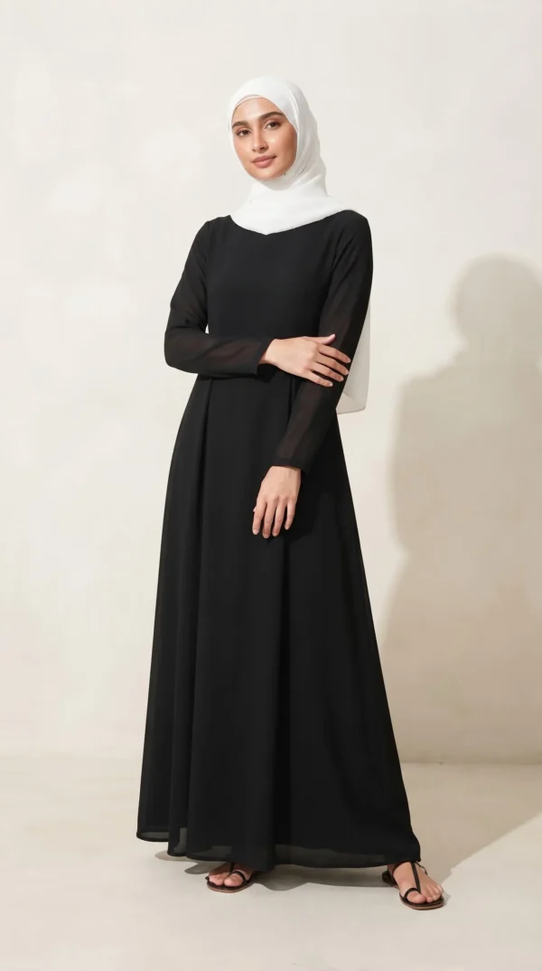 Mulberry Wedding Party Black Abaya Dress