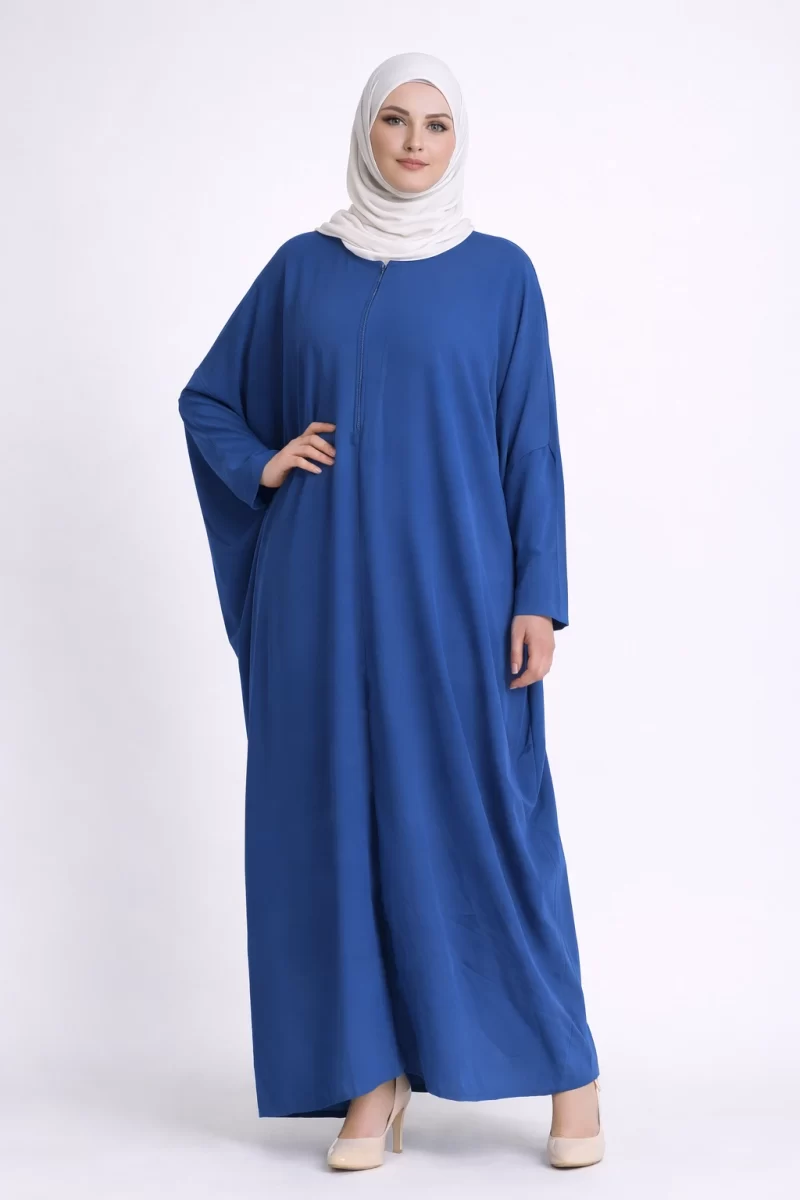 Blue Kimono Zipper Kaftan
