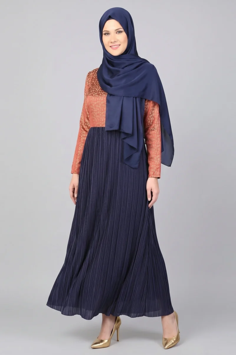 DESIGNER WRINKLED SKIRT JACQUARD ABAYA