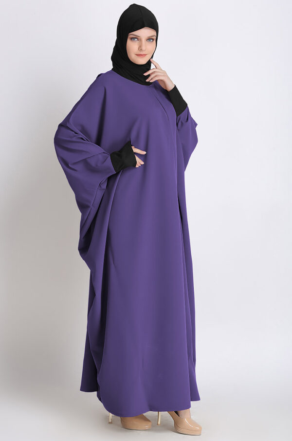 prayer-head-cover-black-purple-kaftan-dress