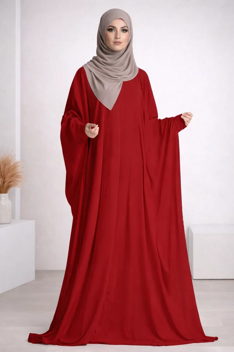 Dubai Butterfly Fall Maroon Kaftan Dress