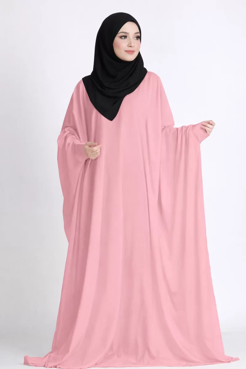 Dubai Butterfly Fall Pink Kaftan Dress