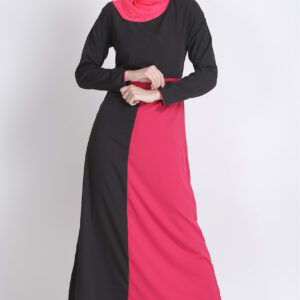 Elegance-Fancy-Black-Pink-Abaya-