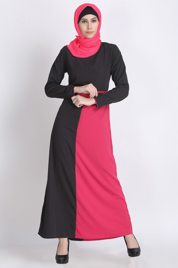 Elegance-Fancy-Black-Pink-Abaya-