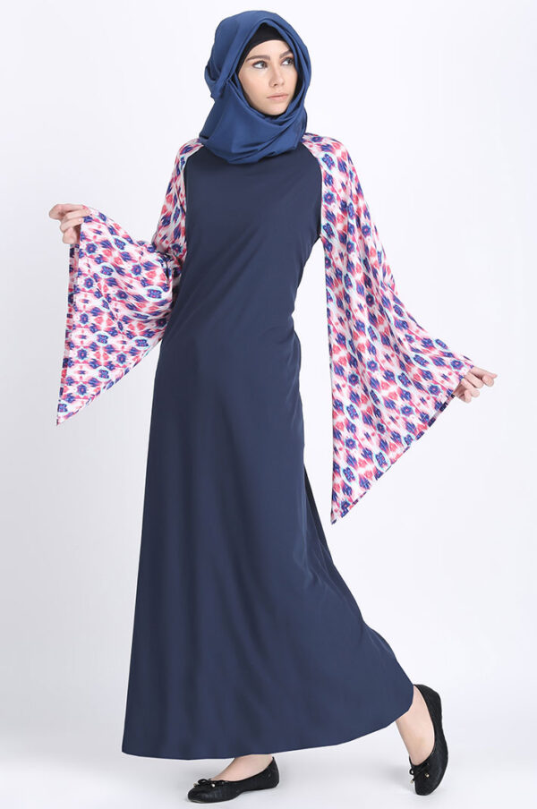 amreen-bell-sleeves-printed-navy-blue-ramadan-abaya-dress