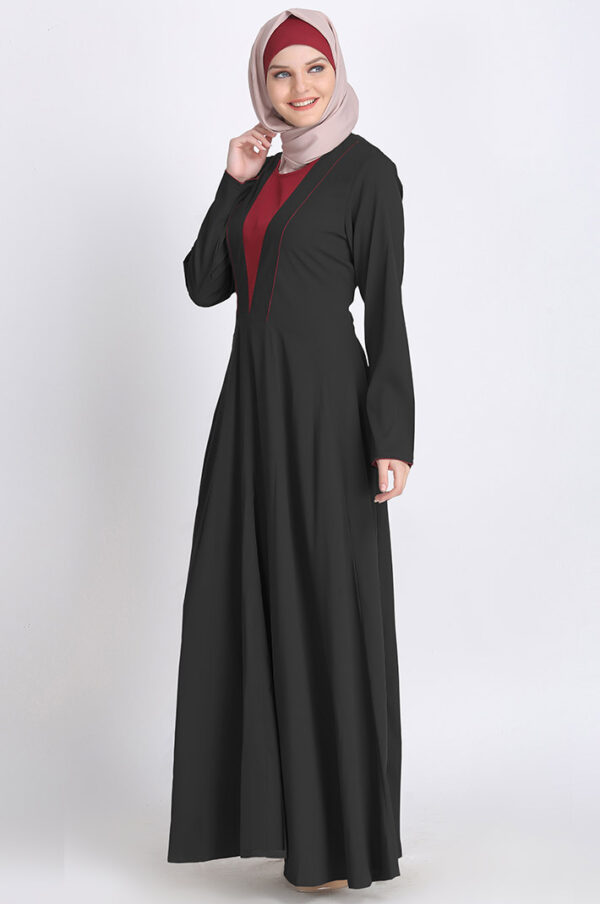 farasha-black-V-Design-abaya-dress