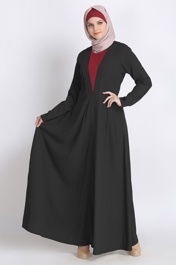 farasha-black-V-Design-eid-abaya-dress