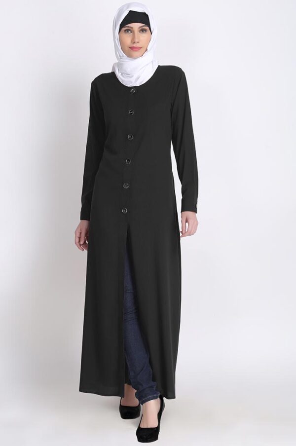 black-open-abaya-jilbab-dress