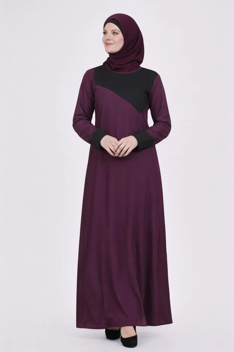 New York Abaya Dress Purple Black Abaya