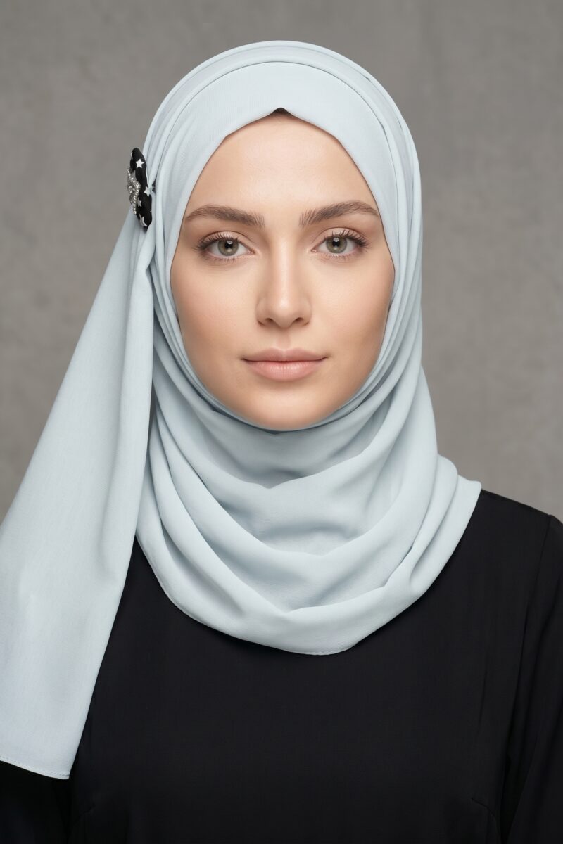 Sky Blue Crepe Hijab