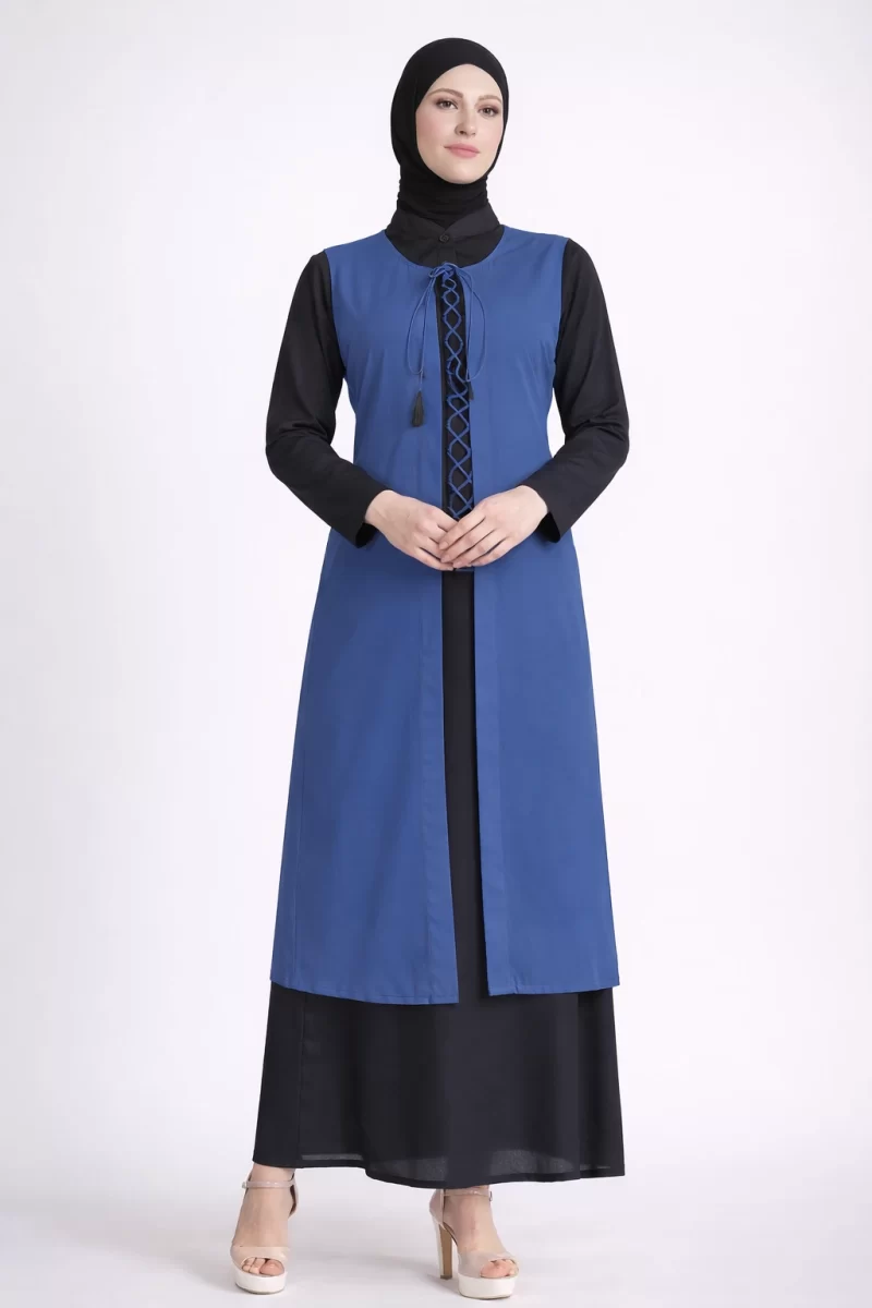 Sling String Jacket Abaya Monaco Blue