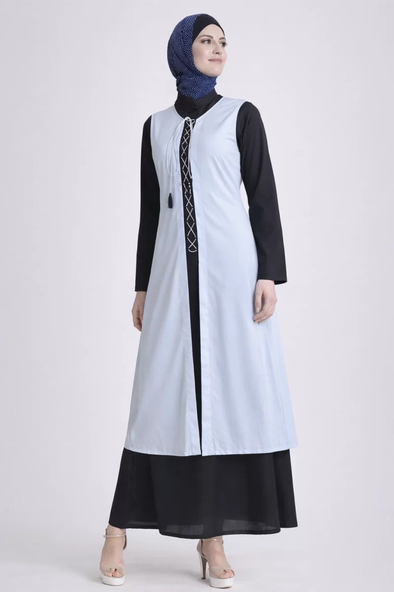 Sling String Jacket Abaya Sky Blue