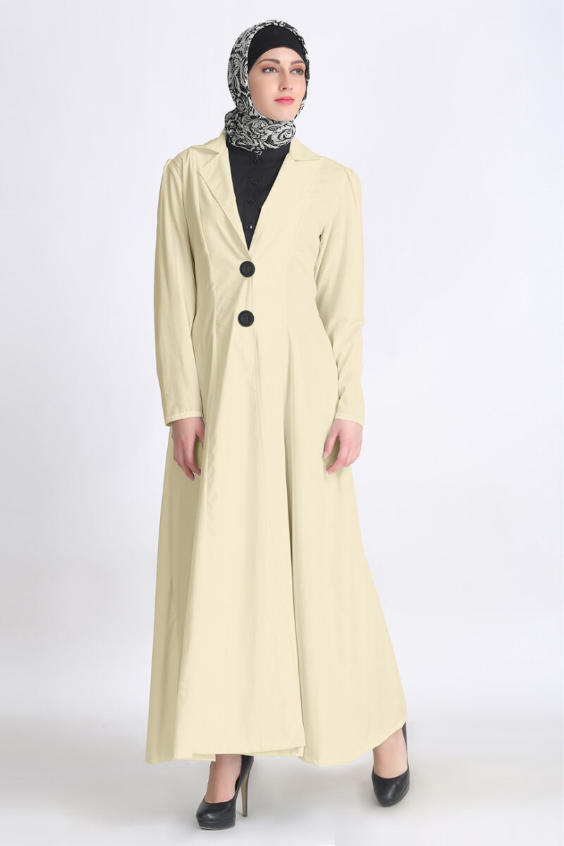 Stunning Designer Yellow Coat Abaya