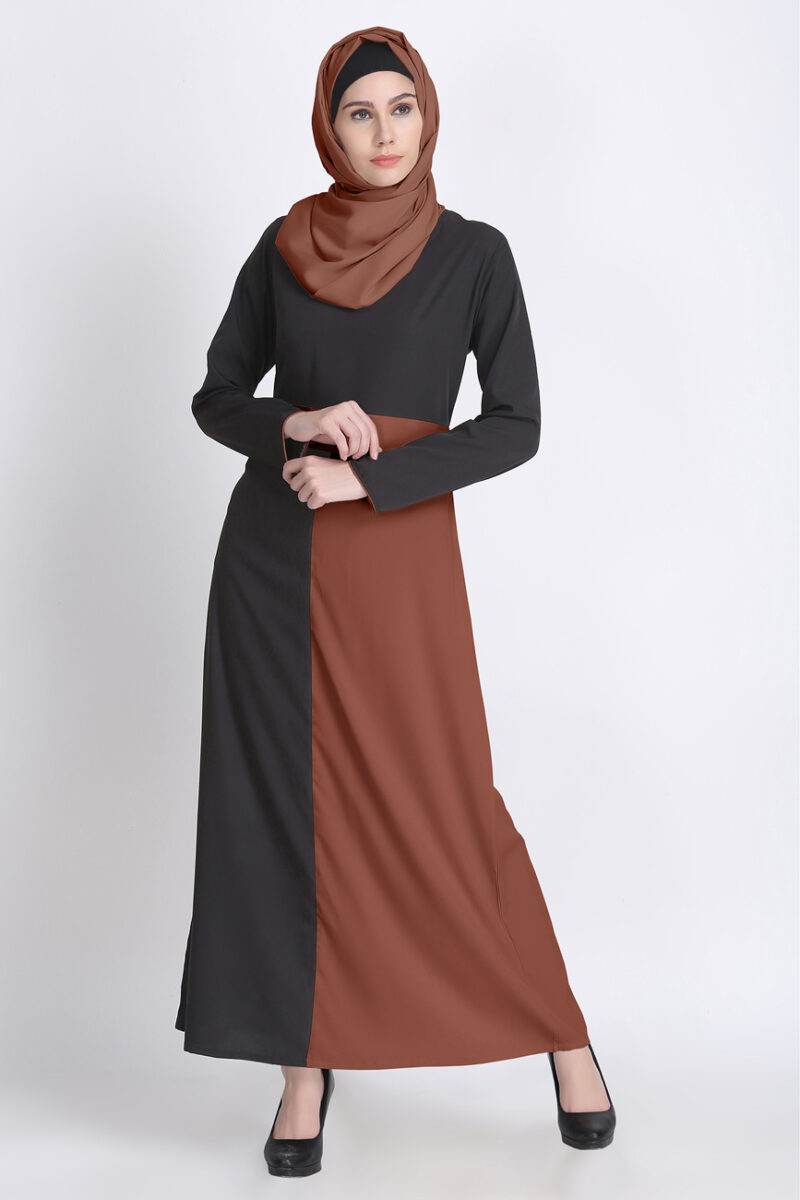 Stylish-Fancy-Tan-Black-Abaya-