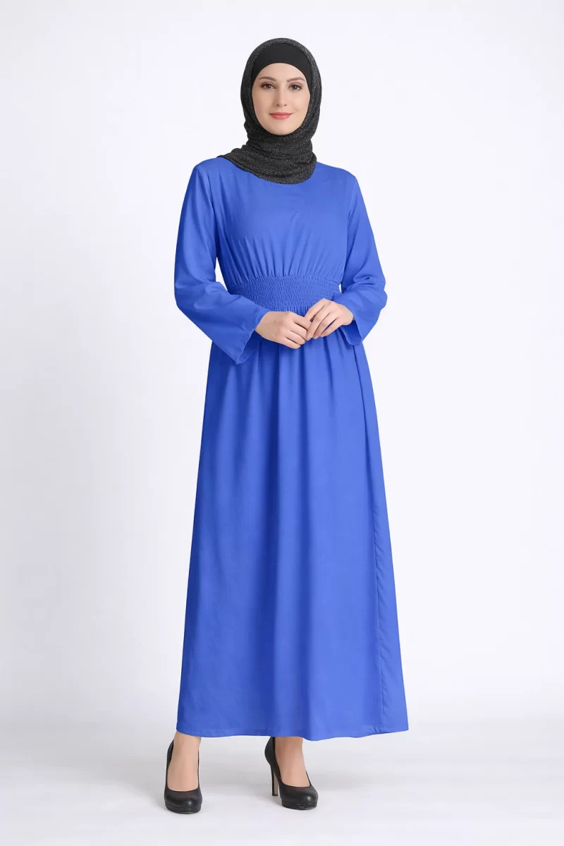 Summer Monaco Blue Smoky Abaya Jilbab Dress