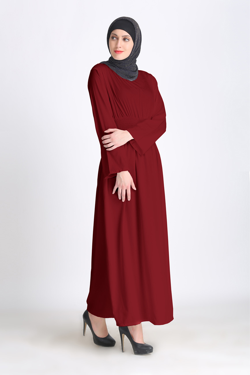 Summer Maroon Smoky Abaya Jilbab Dress - Modest Islamic clothing ...