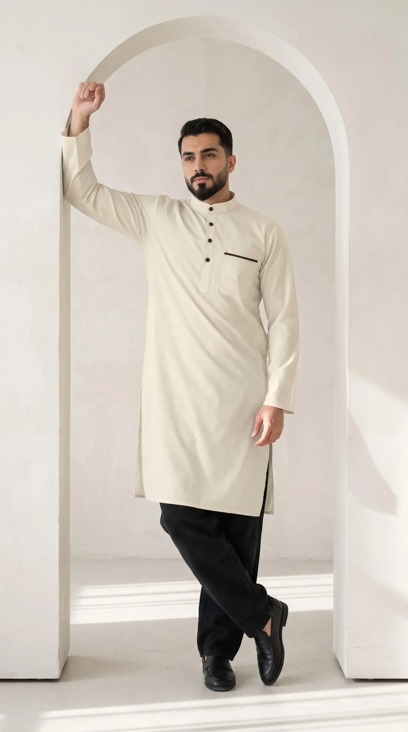 Naseem Mens Ramadan Kurta : Yellow