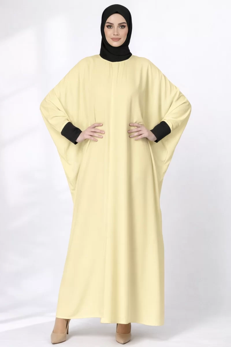 Yellow Prayer Head Cover Kaftan Dress