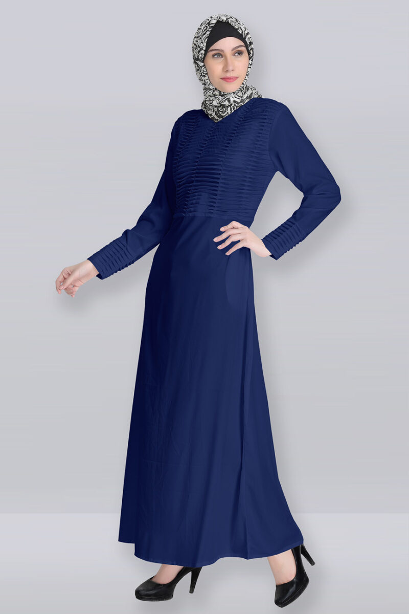 designer pintex blue abaya