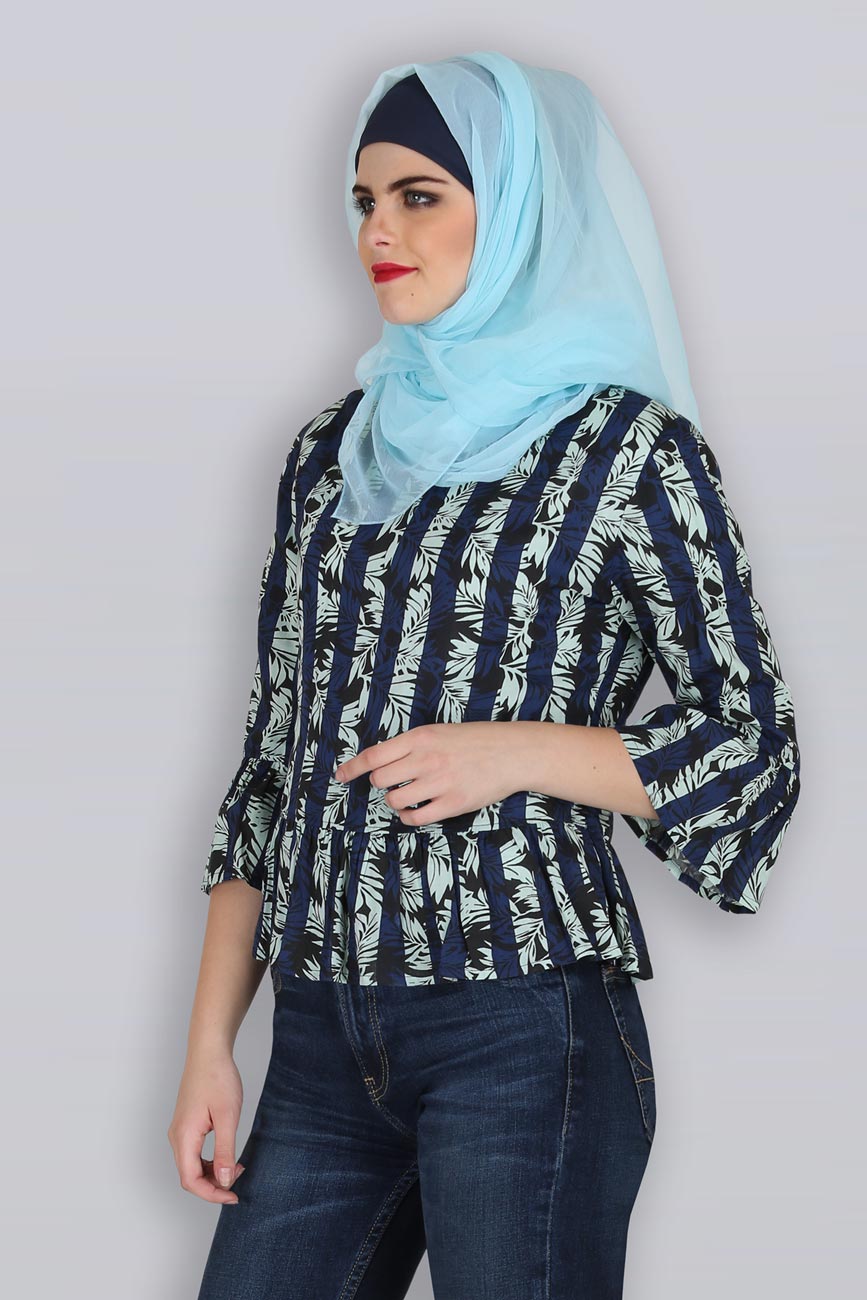 Indigo Hijab Dress 5073-04 | Sefamerve