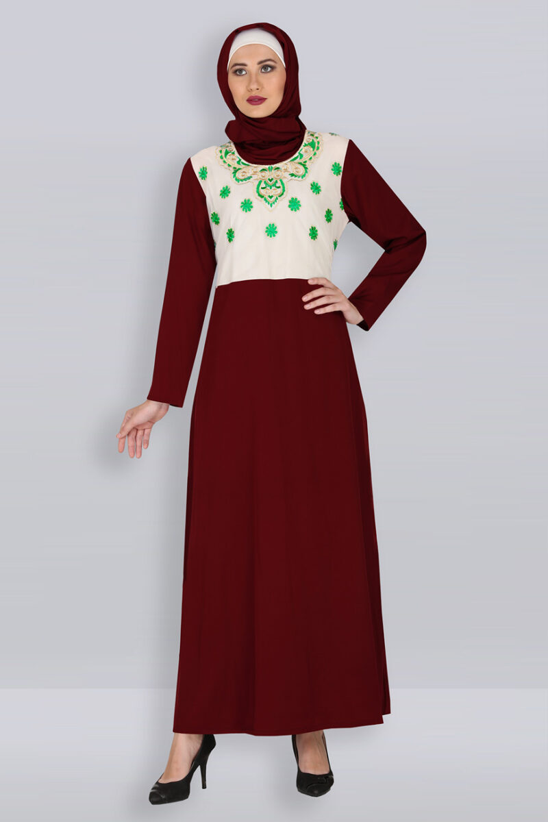 muslim style designer fancy purple abaya