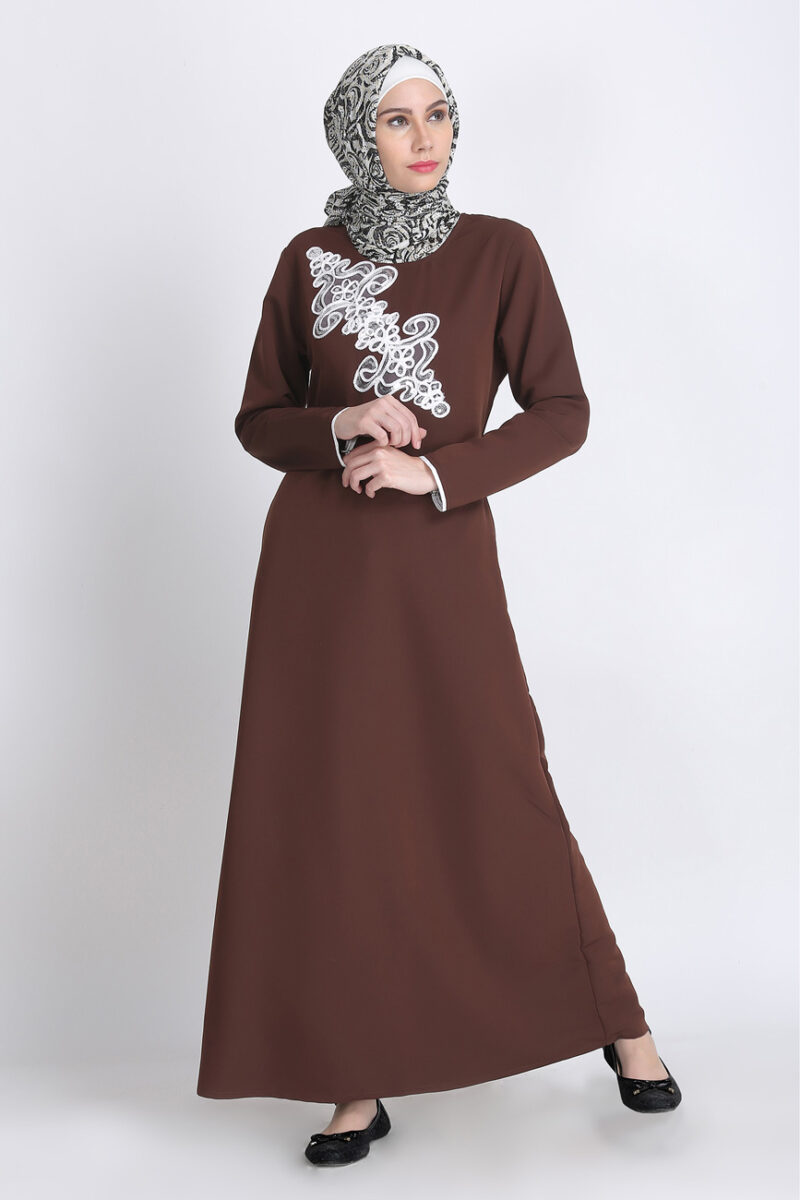 Stunning Brown Patch Abaya